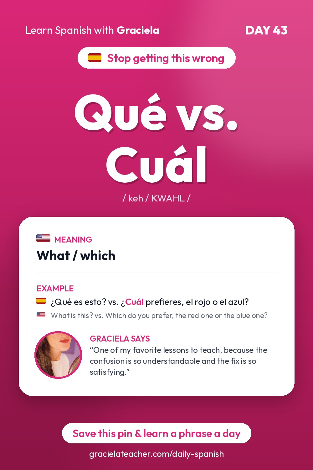 Qué vs. Cuál — What / which