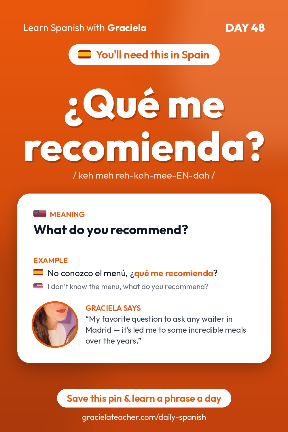 ¿Qué me recomienda? — What do you recommend?