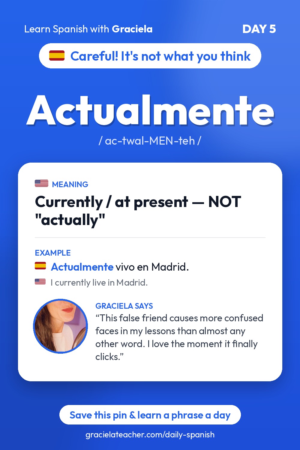 Actualmente — Currently / at present — NOT "actually"